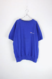 MADE IN USA 90'S S/S SWEAT T-SHIRT / BLUE [SIZE: XL USED]