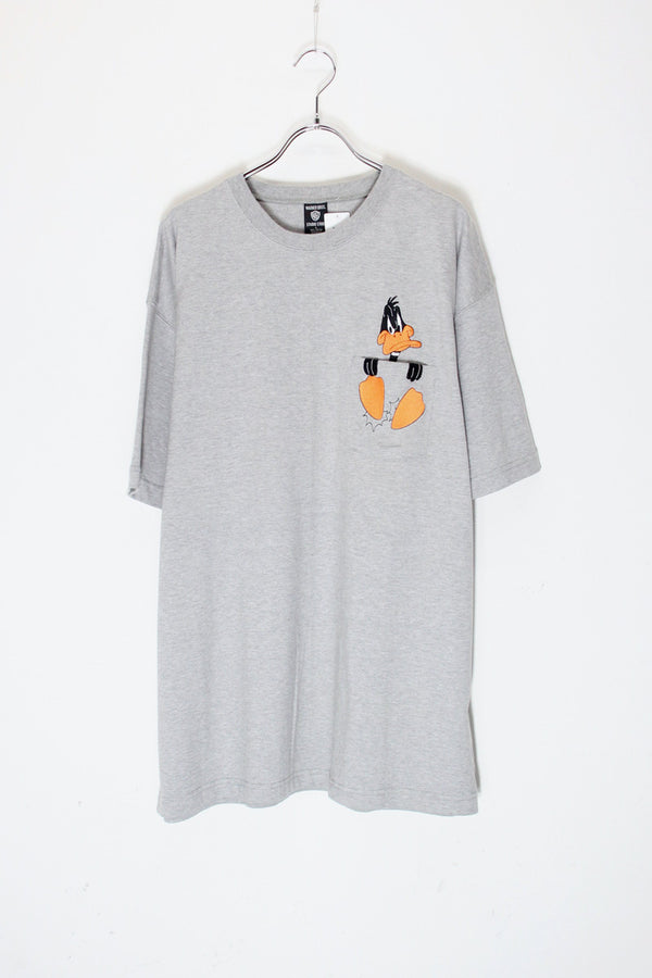 MADE IN USA 80'S ARMY PRINT T-SHIRT / GREY [SIZE: L DEADSTOCK/NOS]
