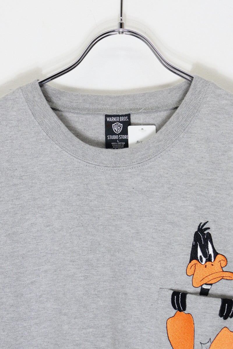MADE IN USA 80'S ARMY PRINT T-SHIRT / GREY [SIZE: L DEADSTOCK/NOS]