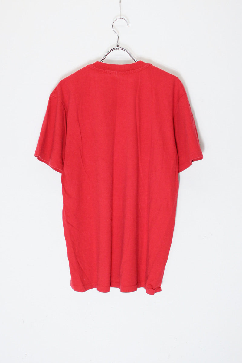 MADE IN USA 90'S S/S BULL DURHAM PRINT POCKET T-SHIRT / RED [SIZE: L USED]