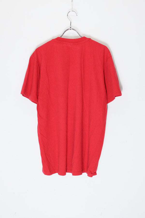 MADE IN USA 90'S S/S BULL DURHAM PRINT POCKET T-SHIRT / RED [SIZE: L USED]