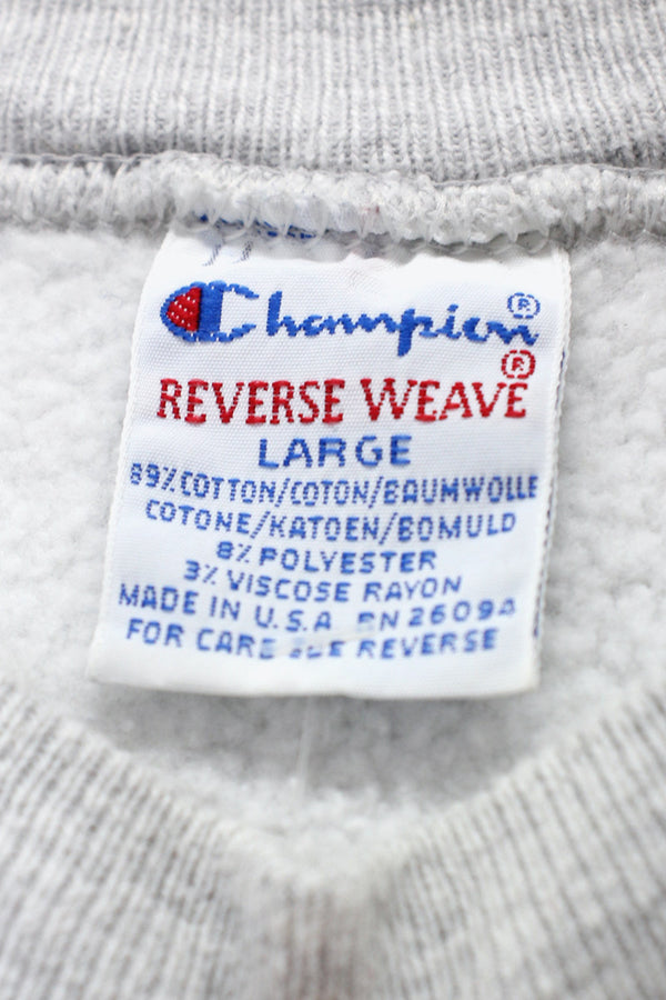 MADE IN USA 90'S HOOP PRINT REVERSE WEAVE SWEATSHIRT / GRAY [ SIZE:L USED ]
