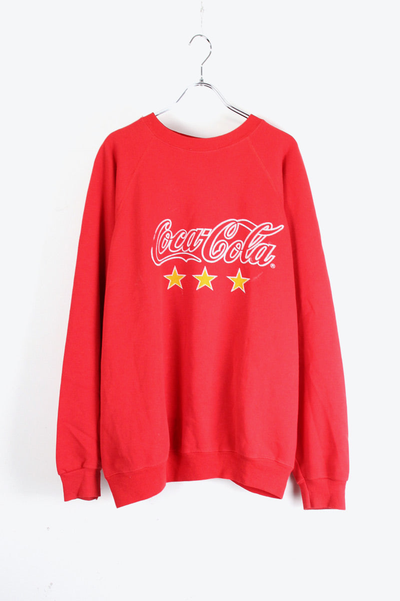 MADE IN USA 90'S SWEAT SHIRT COCA COLA / RED [SIZE: XL USED]