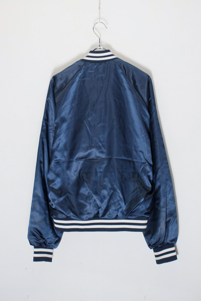 MADE IN USA 90'S MLB NY YANKEES NYLON STADIUM JACKET / NAVY [SIZE: L USED]
