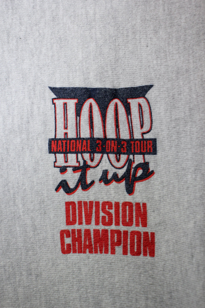MADE IN USA 90'S HOOP PRINT REVERSE WEAVE SWEATSHIRT / GRAY [ SIZE:L USED ]