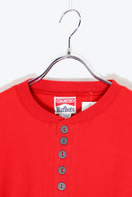 画像をギャラリービューアに読み込む, L/S HENLEY NECK T-SHIRT DEADSTOCK/NOS / RED［ SIZE:S USED ]
