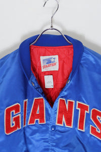 MADE IN USA 90'S NFL NY GIANTS NYLON STADIUM JACKET / BLUE [SIZE: L USED]