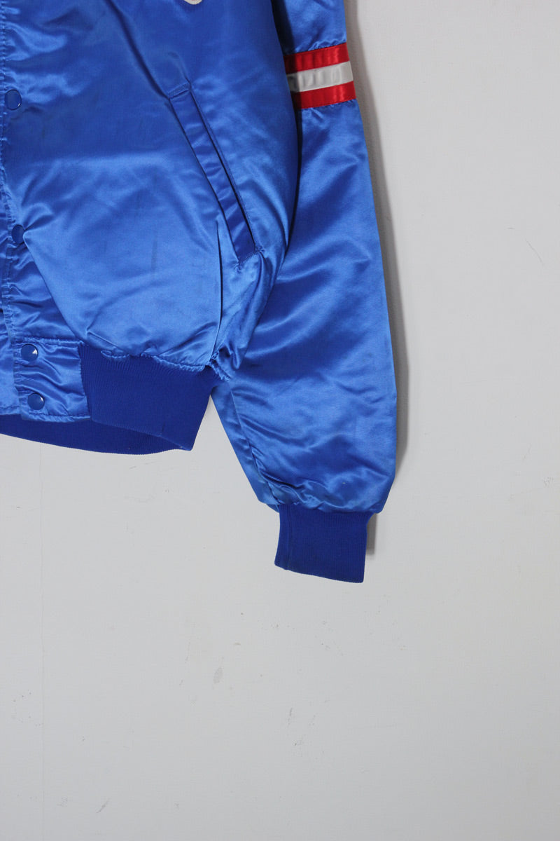 MADE IN USA 90'S NFL NY GIANTS NYLON STADIUM JACKET / BLUE [SIZE: L USED]