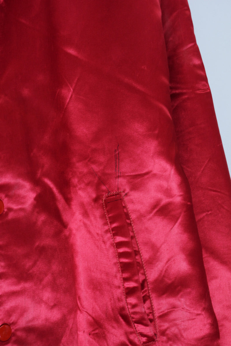 MADE IN USA 80s MTV NYLON STADIUM JACKET / RED [SIZE: M USED]