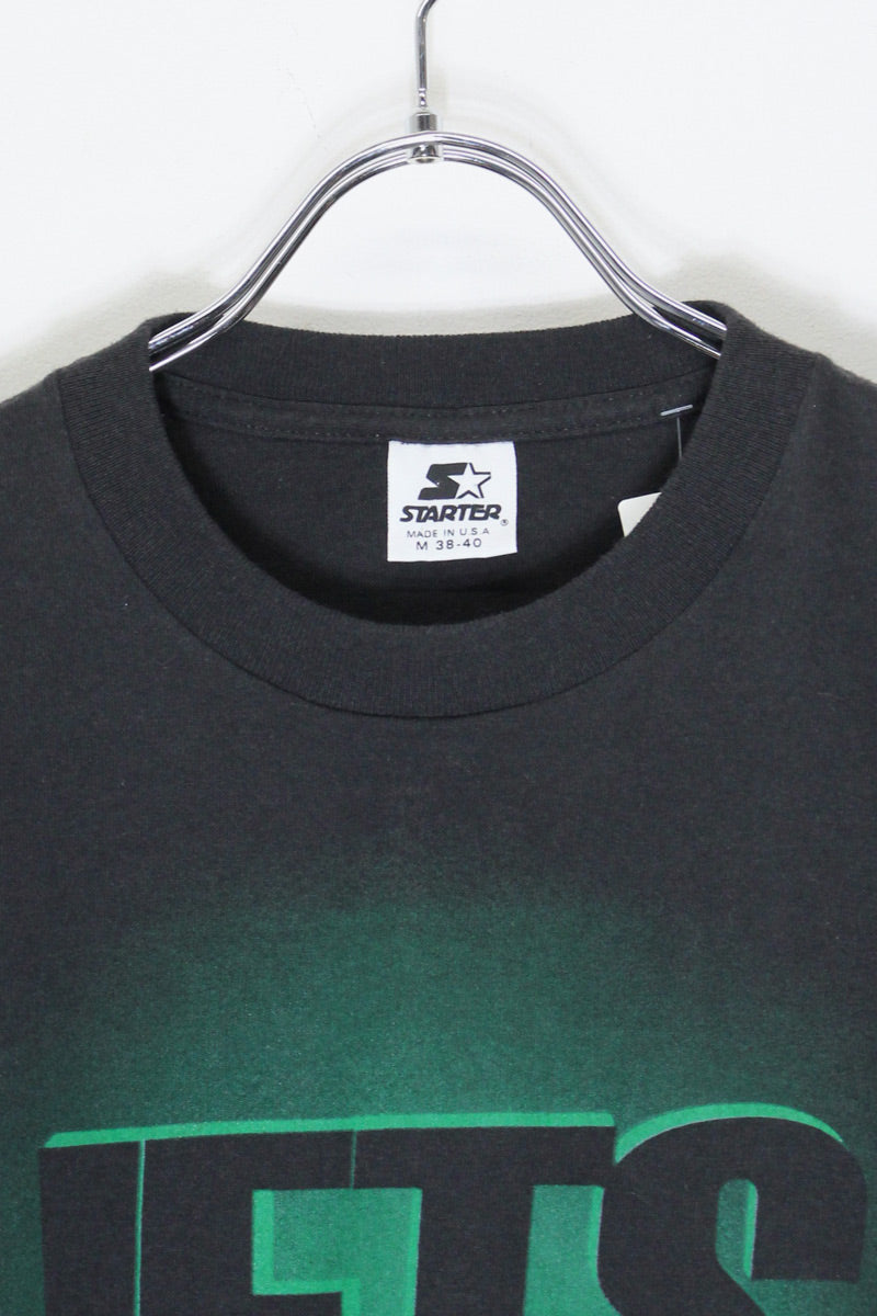 MADE IN USA 80'S S/S NFL NY JETS PRINT T-SHIRT / BLACK/GREEN [SIZE: M DEADSTOCK/NOS]