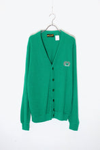 画像をギャラリービューアに読み込む, 90&#39;S ONE POINT ACRYLIC KNIT CARDIGAN / GREEN［ SIZE: L USED ]
