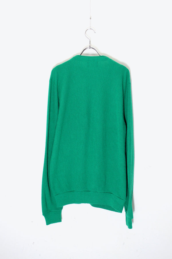 90'S ONE POINT ACRYLIC KNIT CARDIGAN / GREEN [ SIZE: L USED ]