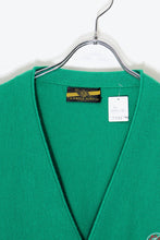 画像をギャラリービューアに読み込む, 90&#39;S ONE POINT ACRYLIC KNIT CARDIGAN / GREEN［ SIZE: L USED ]
