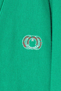 90'S ONE POINT ACRYLIC KNIT CARDIGAN / GREEN［ SIZE: L USED ]