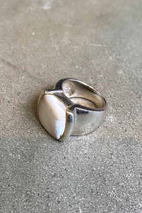 925 SILVER RING W/WHITE STONE [SIZE: 15号 USED]