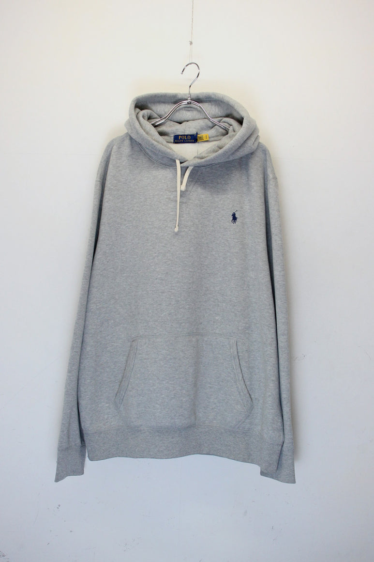 ONE POINT HOODIE SWEATSHIRT / GREY [SIZE: XL DEADSTOCK/NOS]