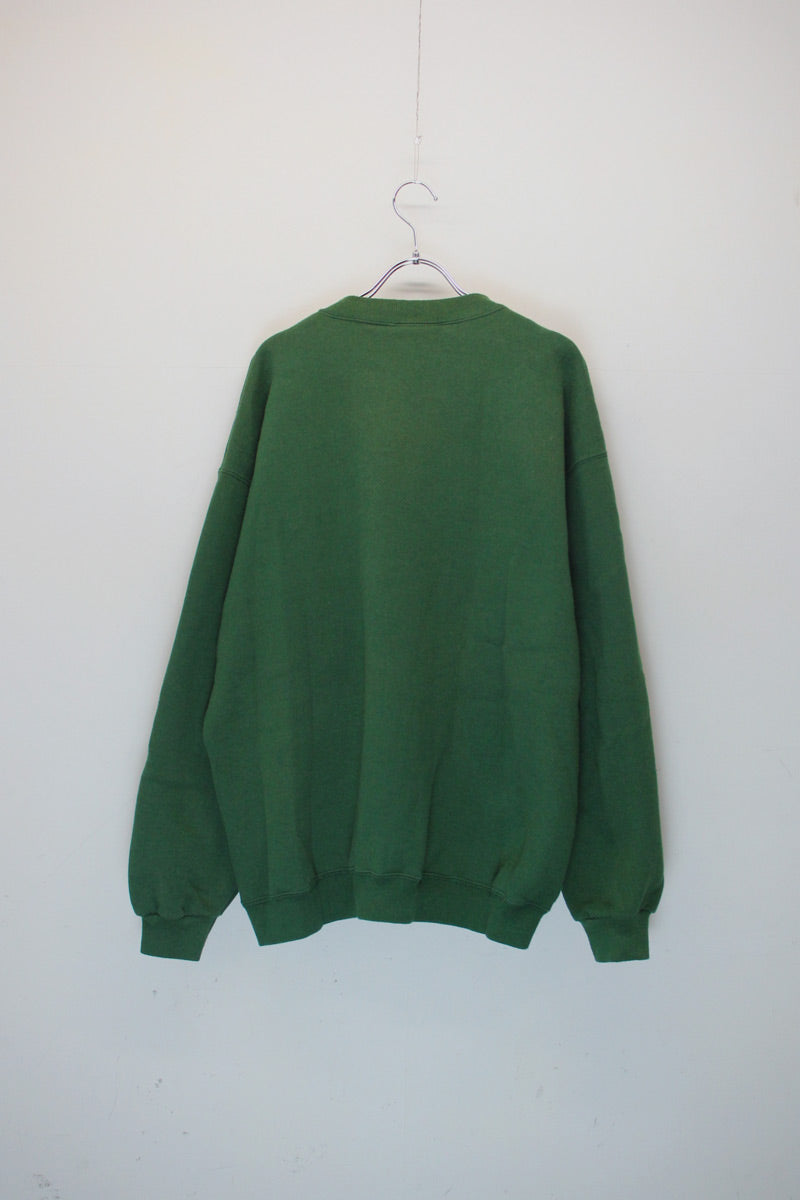MADE IN USA 01'S LION ANIMAL PRINT SWEATSHIRT / GREEN [SIZE: XL USED]