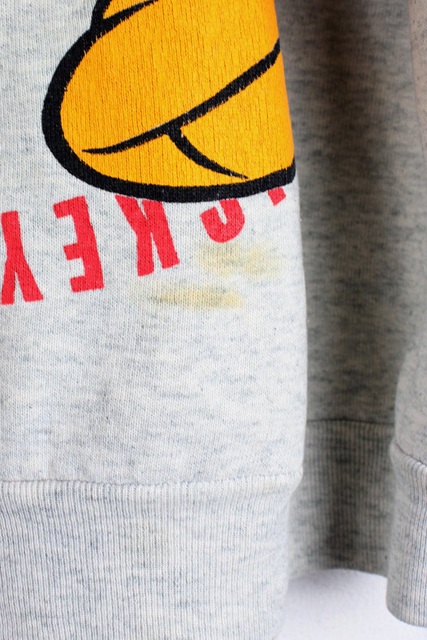 90'S MICKEY SWEATSHIRT / GREY [SIZE: L Equivalent USED]