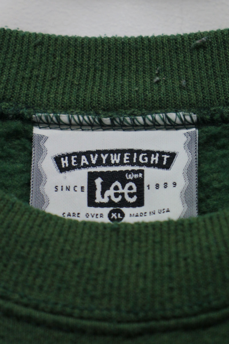 MADE IN USA 01'S LION ANIMAL PRINT SWEATSHIRT / GREEN [SIZE: XL USED]