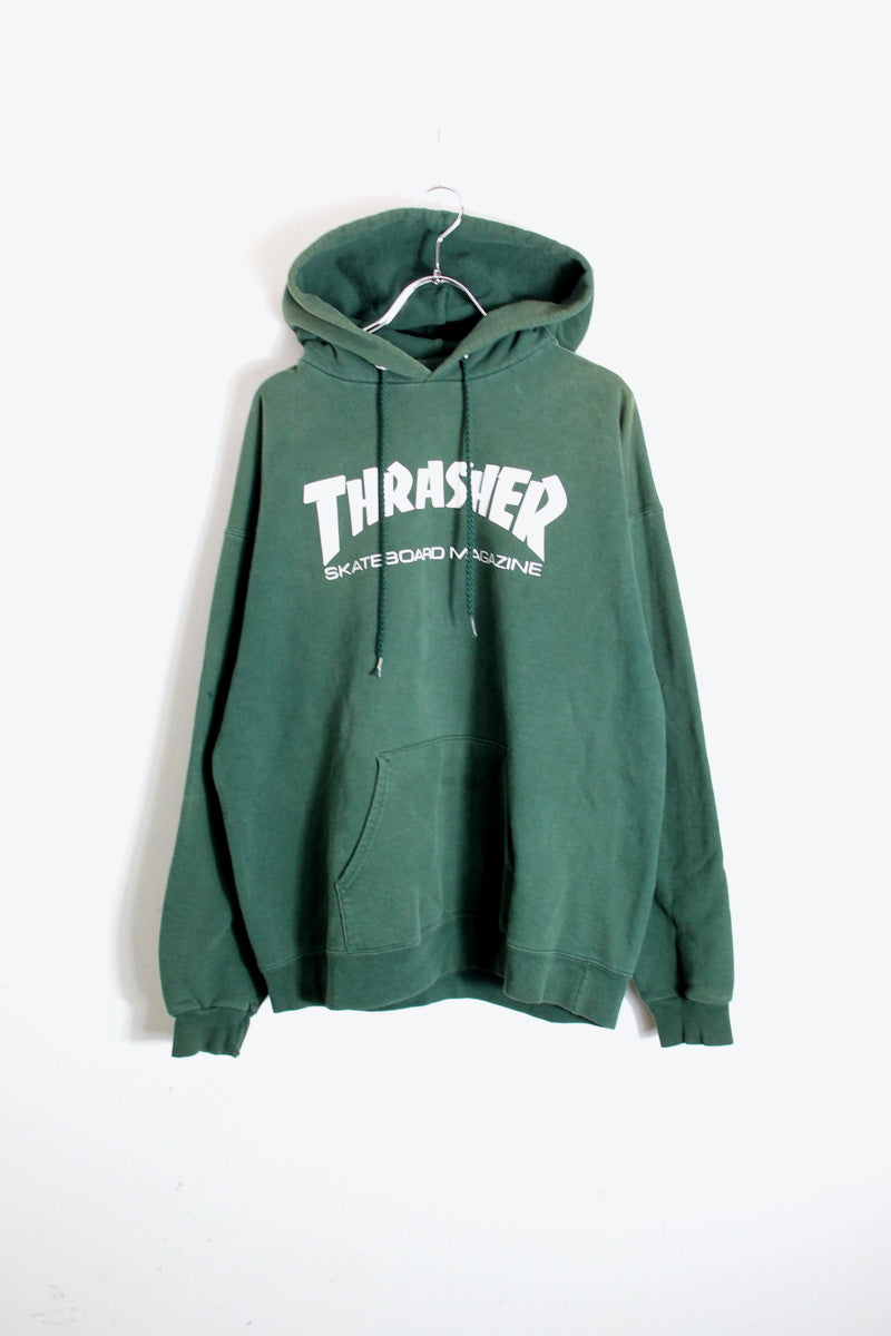 LOGO SWEAT HOODIE / GREEN [SIZE: M equivalent USED]