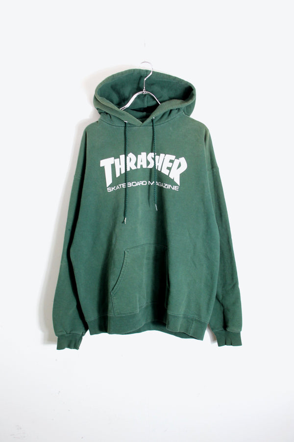 LOGO SWEAT HOODIE / GREEN [SIZE: M equivalent USED]