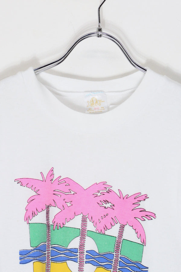 90'S S/S ST. JOHN PRINT T-SHIRT / WHITE [SIZE: XXL USED]