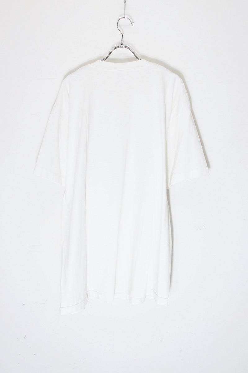 MADE IN USA 90'S S/S VISUALIZE PRINT MESSAGE T-SHIRT / WHITE [SIZE: XL USED]