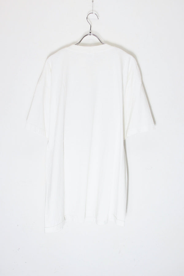 MADE IN USA 90'S S/S VISUALIZE PRINT MESSAGE T-SHIRT / WHITE [SIZE: XL USED]
