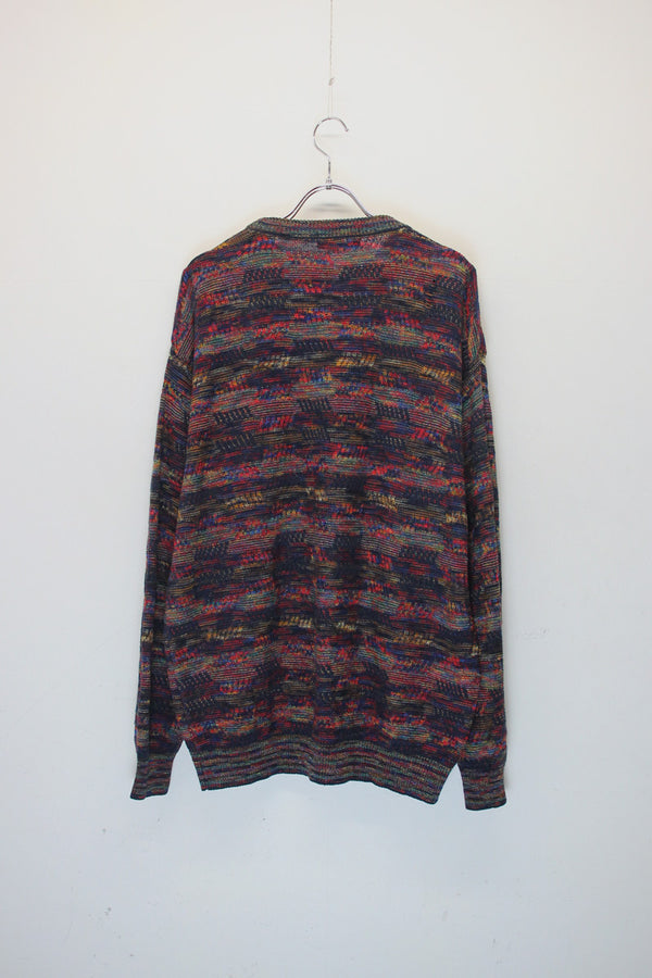MADE IN ITALY 90'S DESIGN KNIT SWEATER / MULTI [SIZE: L USED]