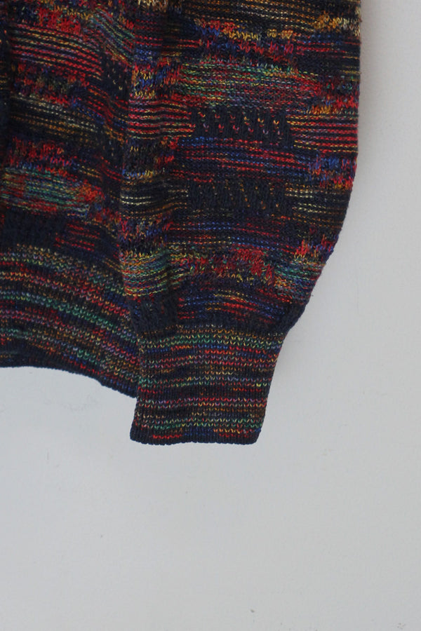 MADE IN ITALY 90'S DESIGN KNIT SWEATER / MULTI [SIZE: L USED]