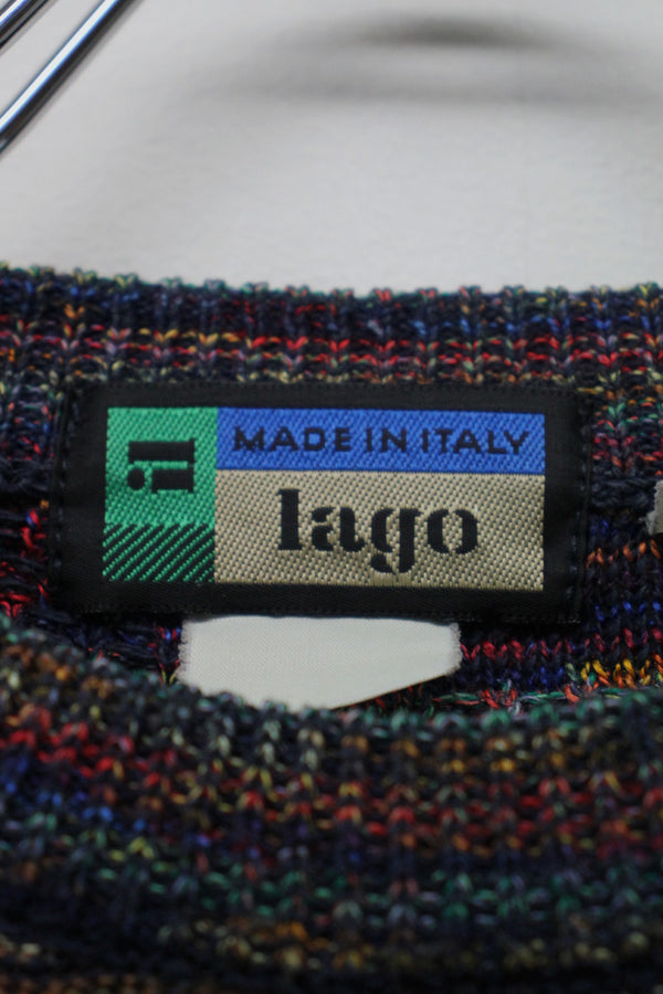 MADE IN ITALY 90'S DESIGN KNIT SWEATER / MULTI [SIZE: L USED]