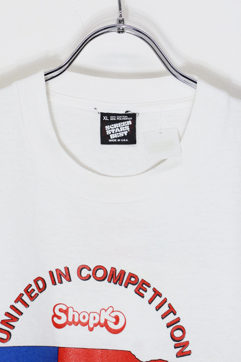 MADE IN USA 90'S S/S SHOPKO PRINT ADVERTISING T-SHIRT / WHITE [SIZE: XL USED]