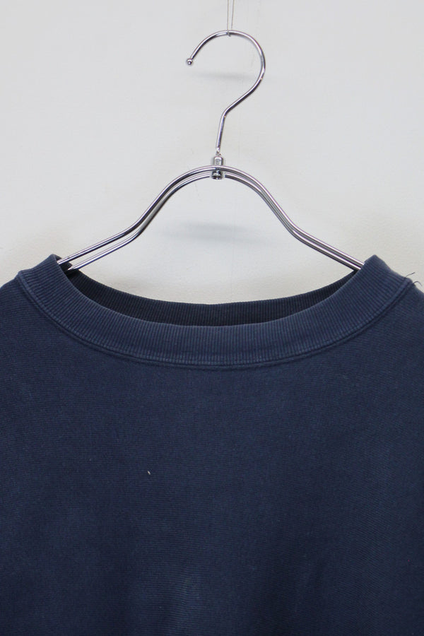 MADE IN USA 80'S ON POINT REVERSE WEAVE SWEATSHIRT / NAVY [SIZE: L USED]