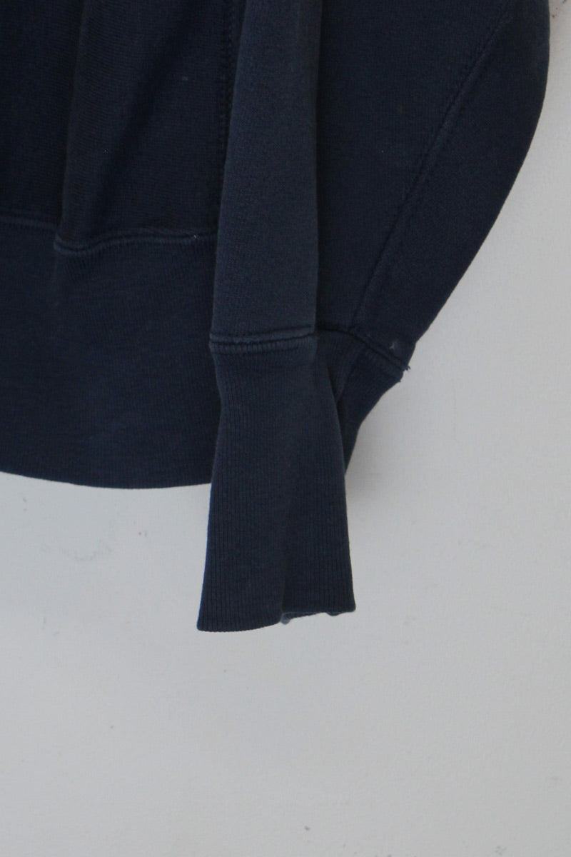 MADE IN USA 80'S ON POINT REVERSE WEAVE SWEATSHIRT / NAVY [SIZE: L USED]