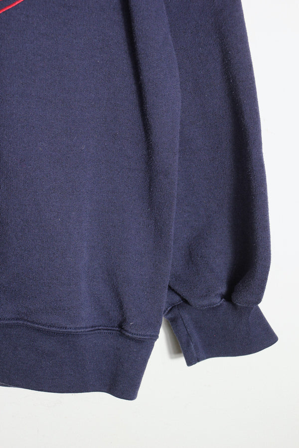 90'S ELMO EMBROIDERY SWEATSHIRT / NAVY [SIZE: XL USED]