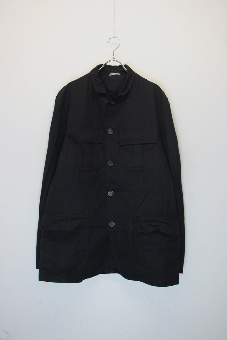 MADE IN ITALY OILED COTTON BDU JACKET / BLACK [SIZE: M USED ]