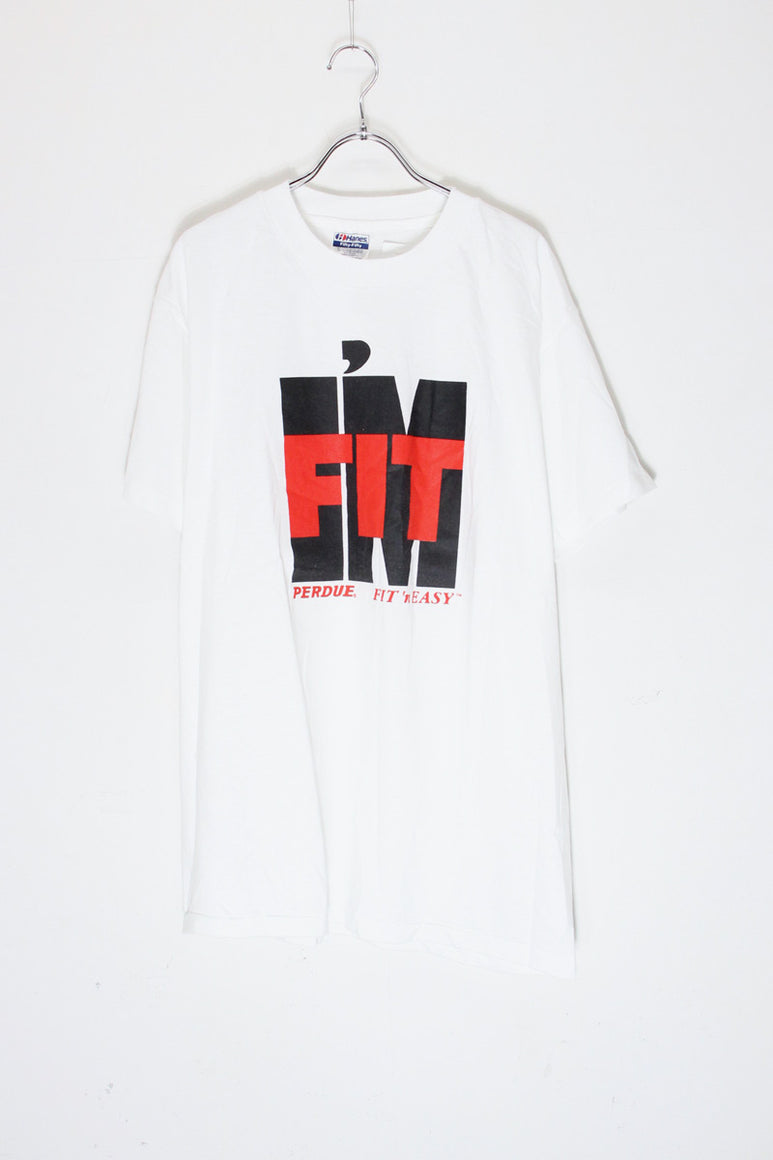 MADE IN USA 90'S I'M FIT PERDUE PRINT COLLEGE T-SHIRT / WHITE/RED [SIZE: L DEADSTOCK/NOS]