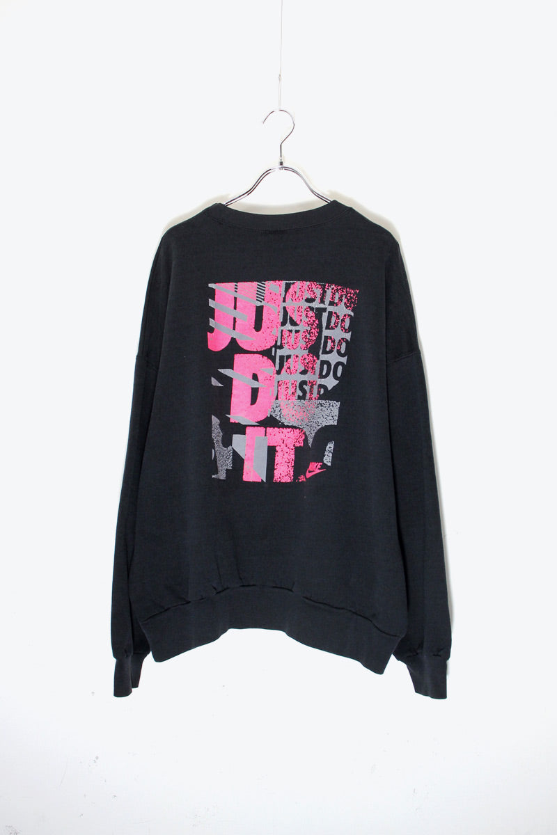 MADE IN USA 90'S JUST DO IT BACK PRINT SWEATSHIRT / BLACK [ SIZE:XL USED ]