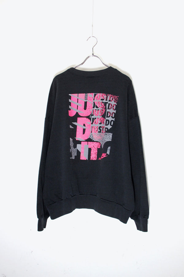 MADE IN USA 90'S JUST DO IT BACK PRINT SWEATSHIRT / BLACK [ SIZE:XL USED ]