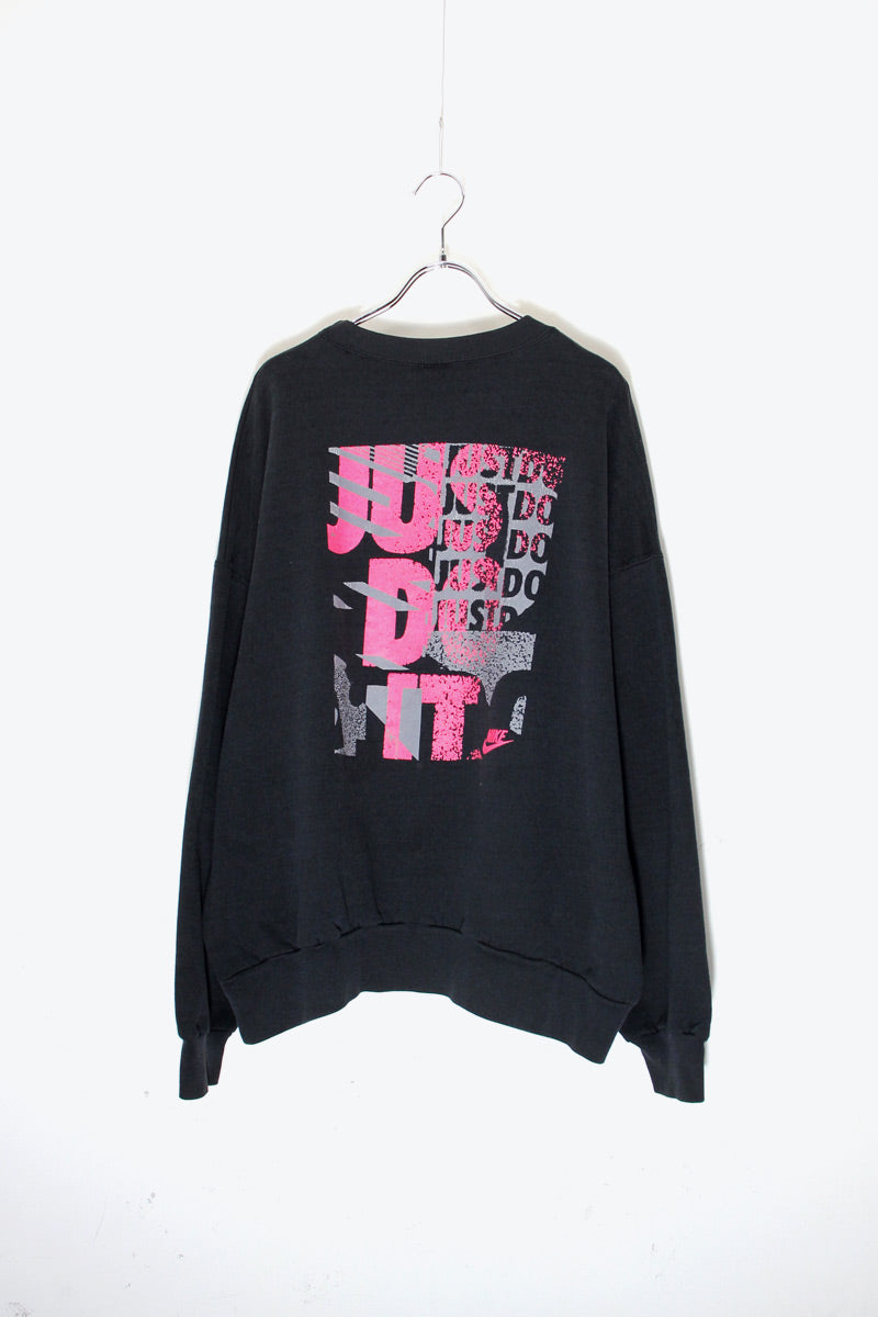 MADE IN USA 90'S JUST DO IT BACK PRINT SWEATSHIRT / BLACK［ SIZE:XL USED ]