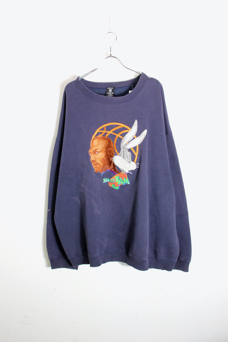 90'S SPACE JAM SWEATSHIRT / NAVY [SIZE: XXL USED]