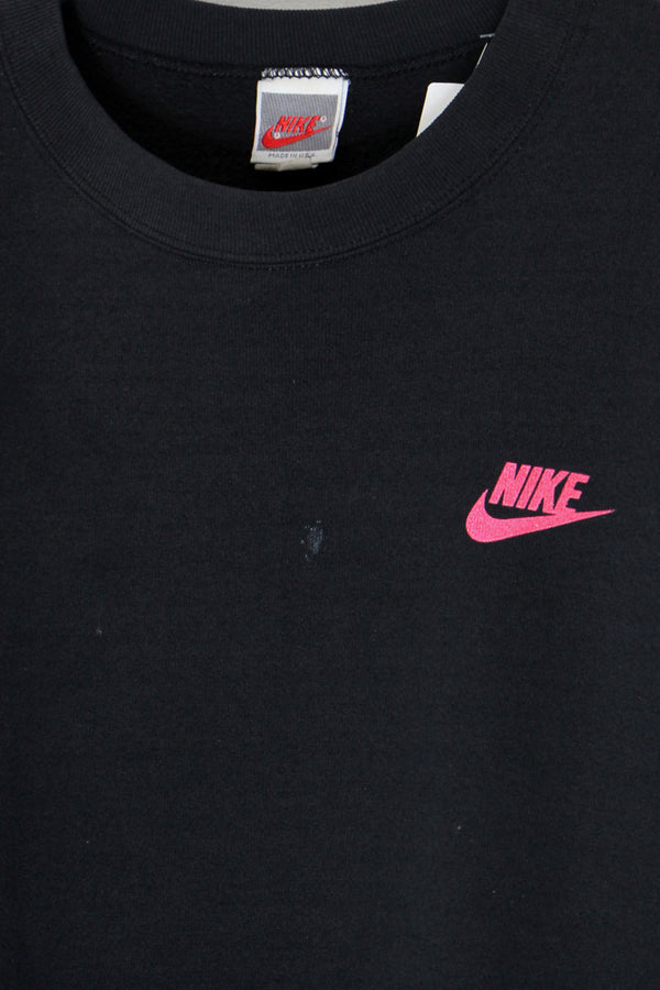 MADE IN USA 90'S JUST DO IT BACK PRINT SWEATSHIRT / BLACK [ SIZE:XL USED ]