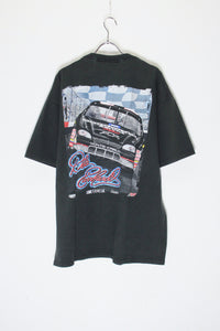 90'S S/S DALE EARNHARDT CAR PRINT ADVERTISING T-SHIRT / BLACK [SIZE: L USED]