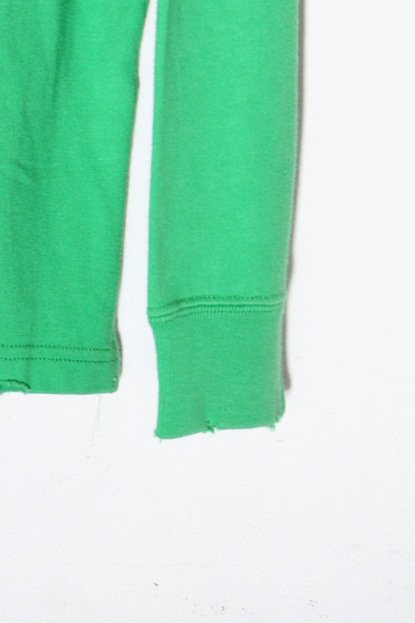 90'S L/S HAND PAINT GRANGE RUGGER SHIRT / GREEN / WHITE [ SIZE:L USED ]