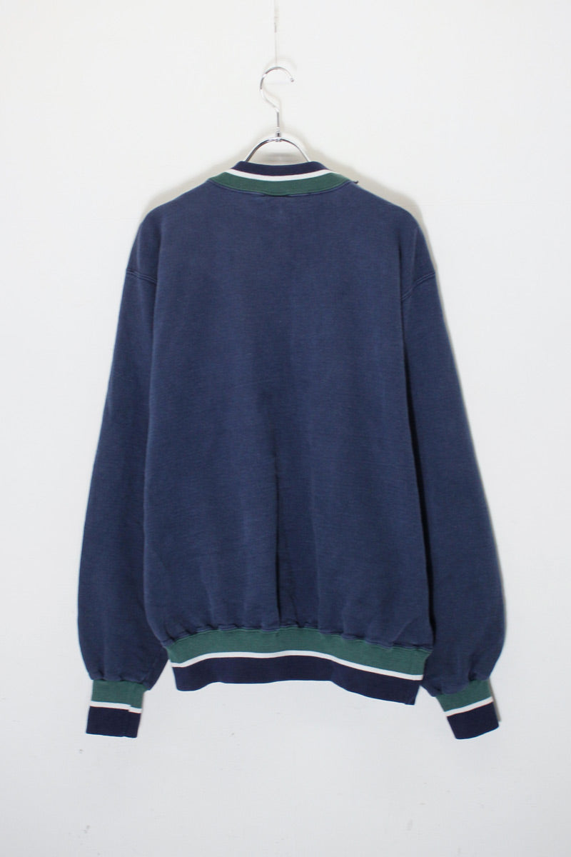 MADE IN USA 90'S RIB LINE MOUNT PRINT SWEATSHIRT / NAVY [SIZE: XXL USED]