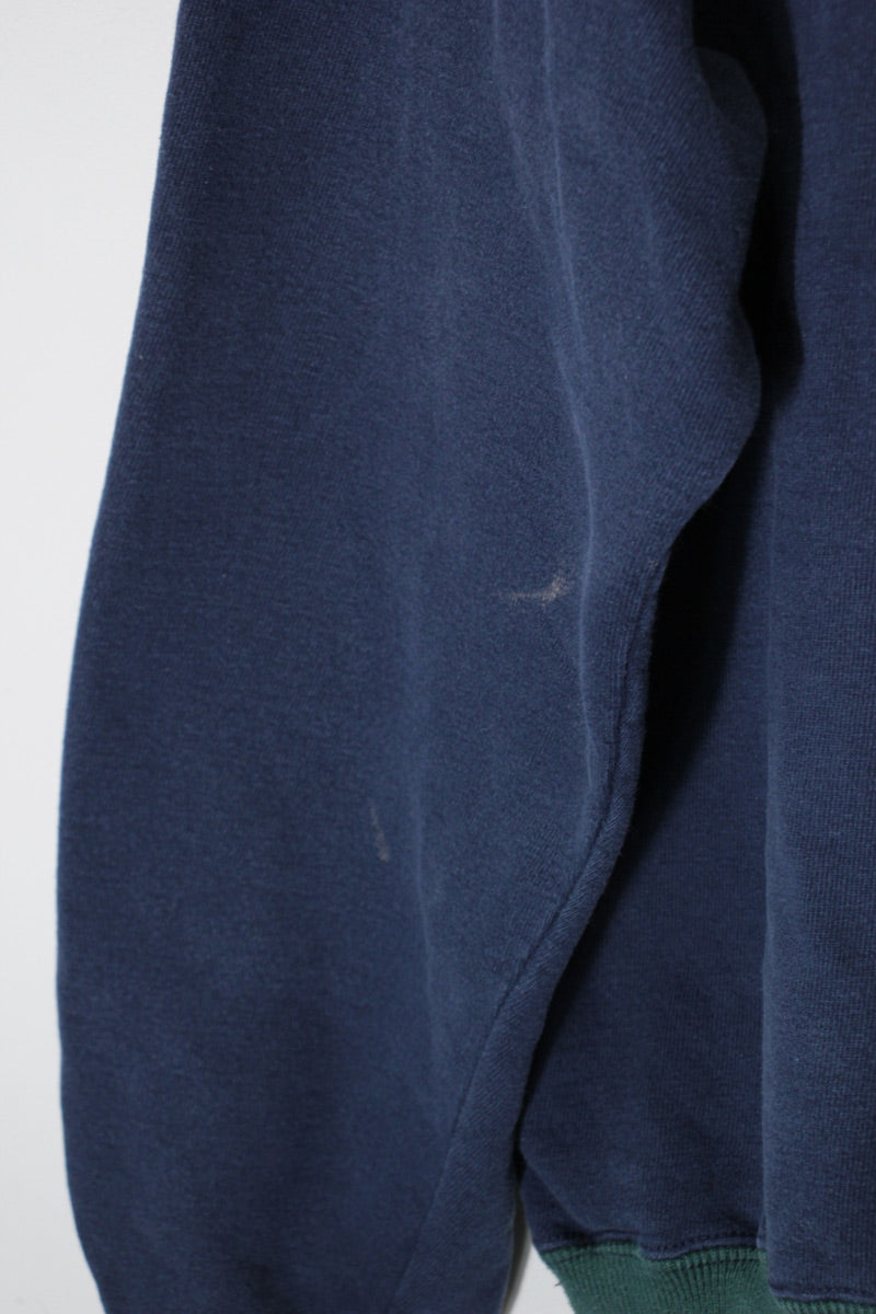 MADE IN USA 90'S RIB LINE MOUNT PRINT SWEATSHIRT / NAVY [SIZE: XXL USED]