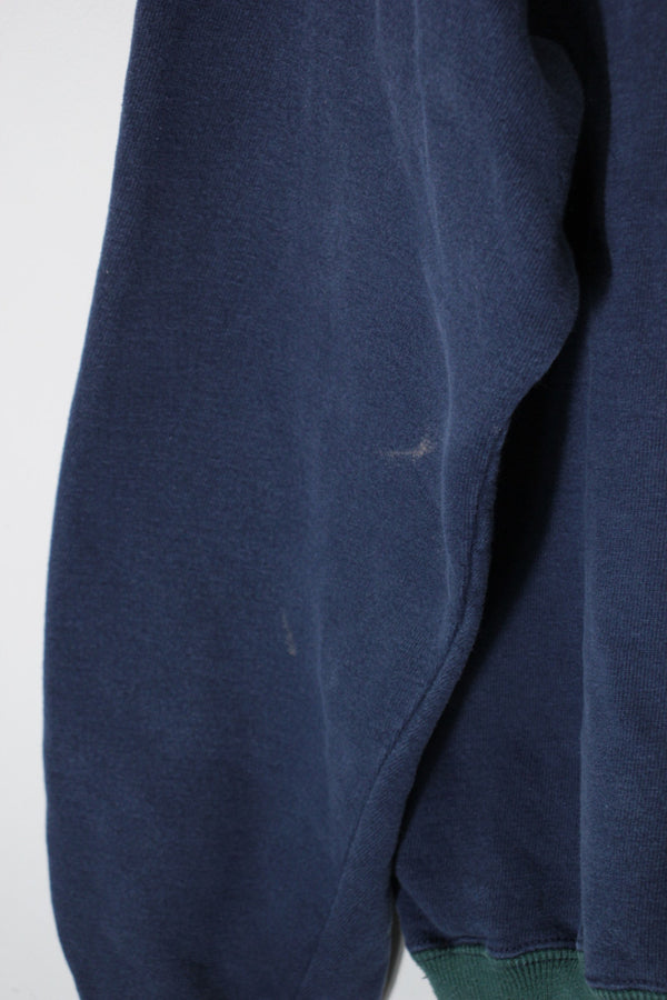 MADE IN USA 90'S RIB LINE MOUNT PRINT SWEATSHIRT / NAVY [SIZE: XXL USED]