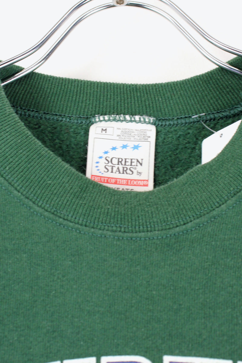 90'S EDINBURGH COLLEGE SWEAT SHIRT / GREEN [SIZE: M USED]