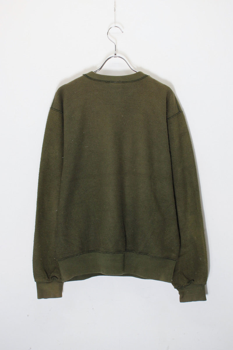 MADE IN MEXICO 90'S LOGO EMBROIDERY INSIDEOUT SWEATSHIRT / KHAKI [SIZE: M USED]