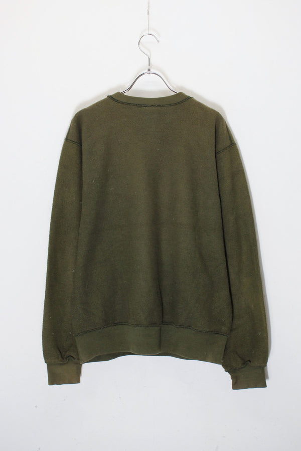 MADE IN MEXICO 90'S LOGO EMBROIDERY INSIDEOUT SWEATSHIRT / KHAKI [SIZE: M USED]